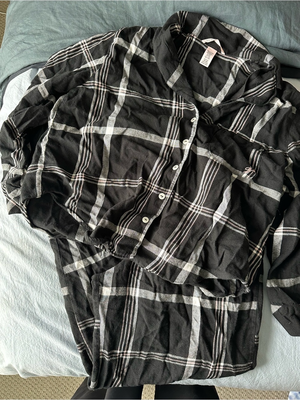 Victoria’s Secret Black Pink Plaid PJ Set